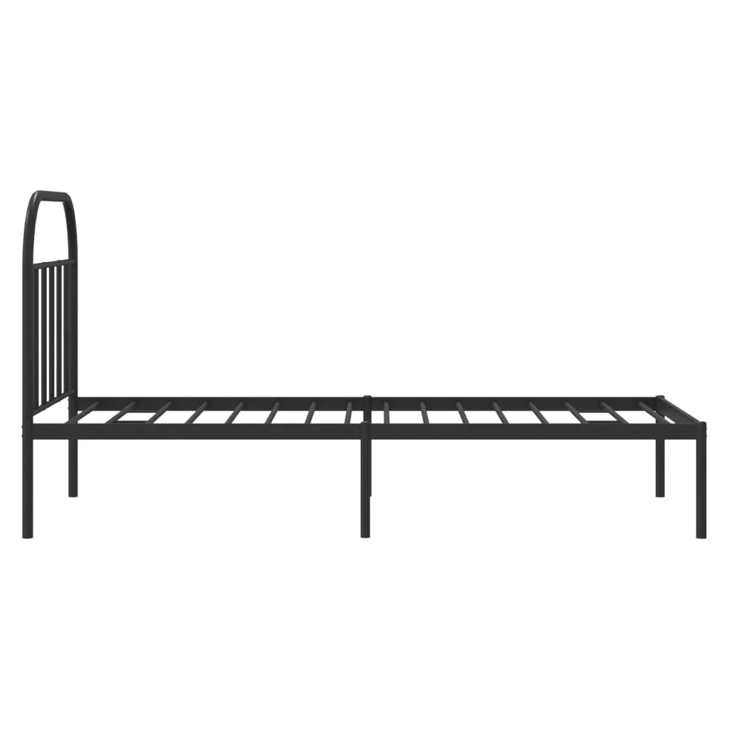 sengeramme med sengegavl 80x200 cm metal sort - Image 7