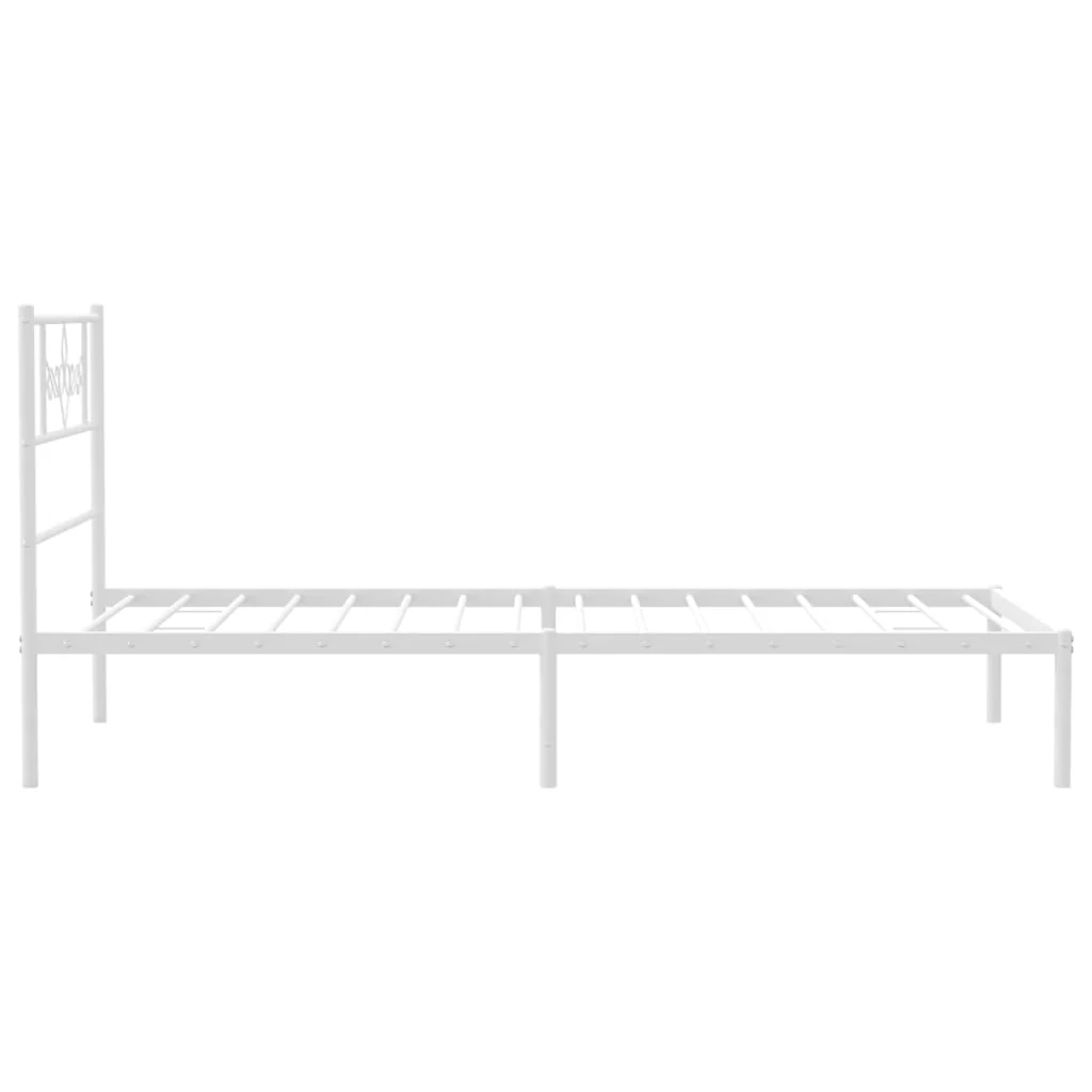sengeramme med sengegavl 90x190 cm metal hvid - Image 6