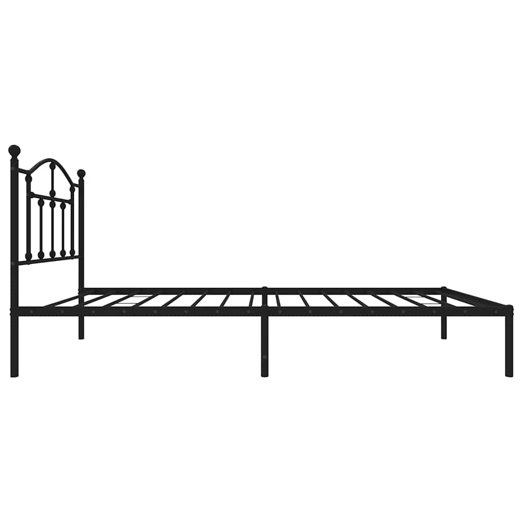 sengeramme med sengegavl 90x190 cm metal sort - Image 6
