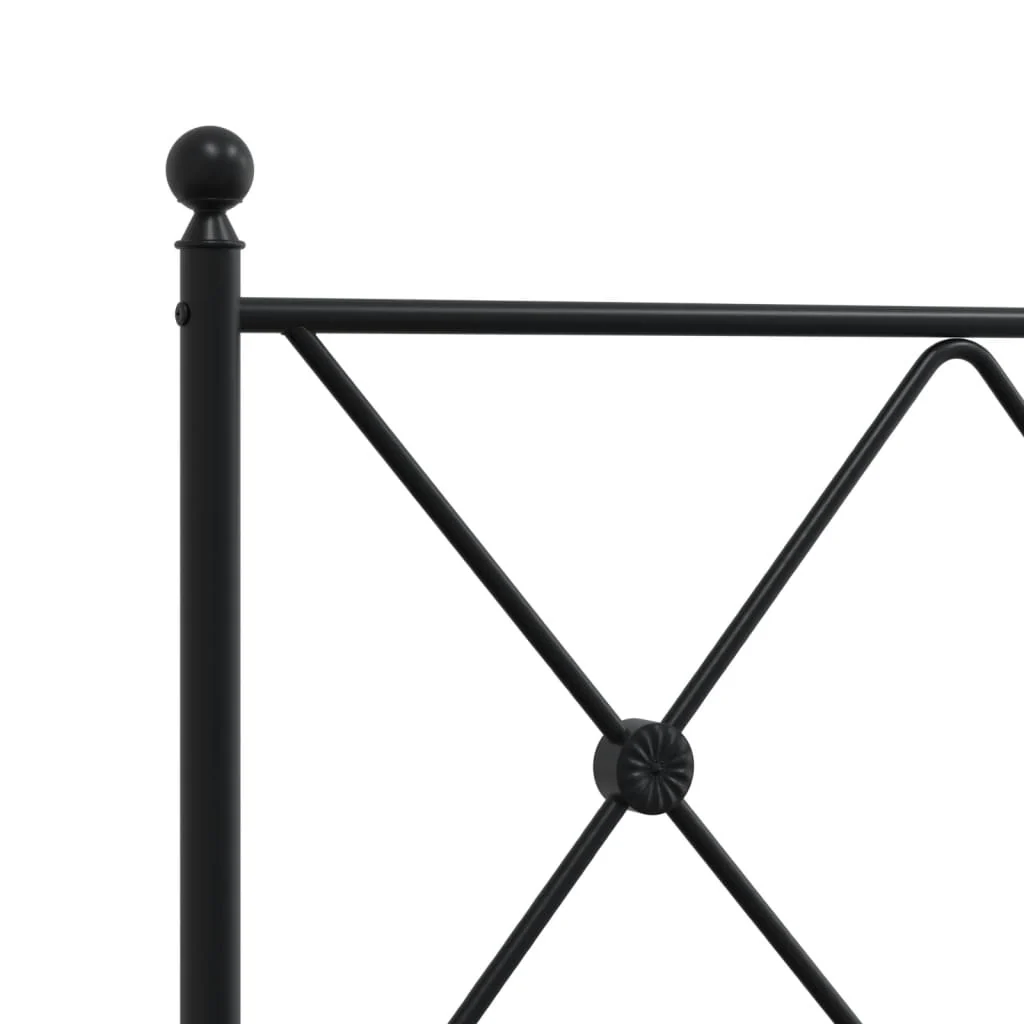 sengeramme med sengegavl 90x190 cm metal sort - Image 7