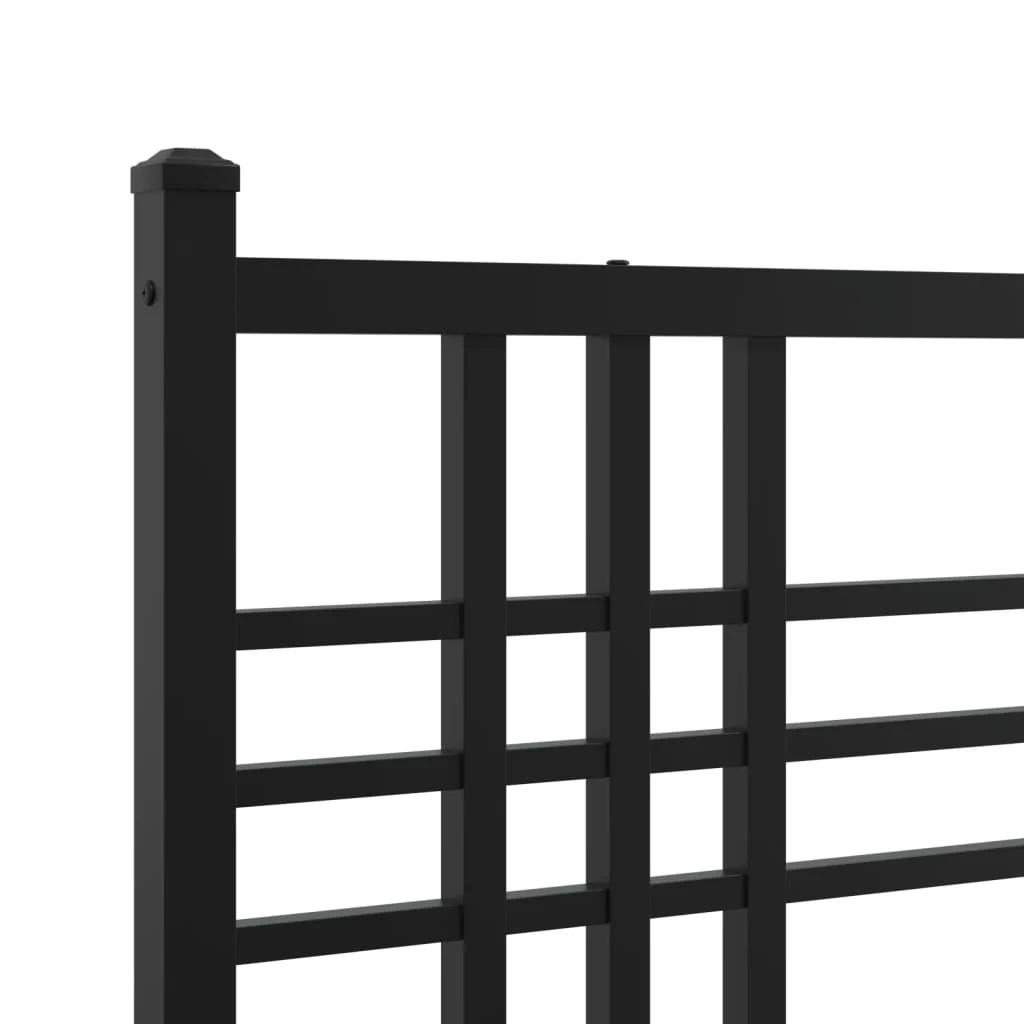 sengeramme med sengegavl 90x190 cm metal sort - Image 7