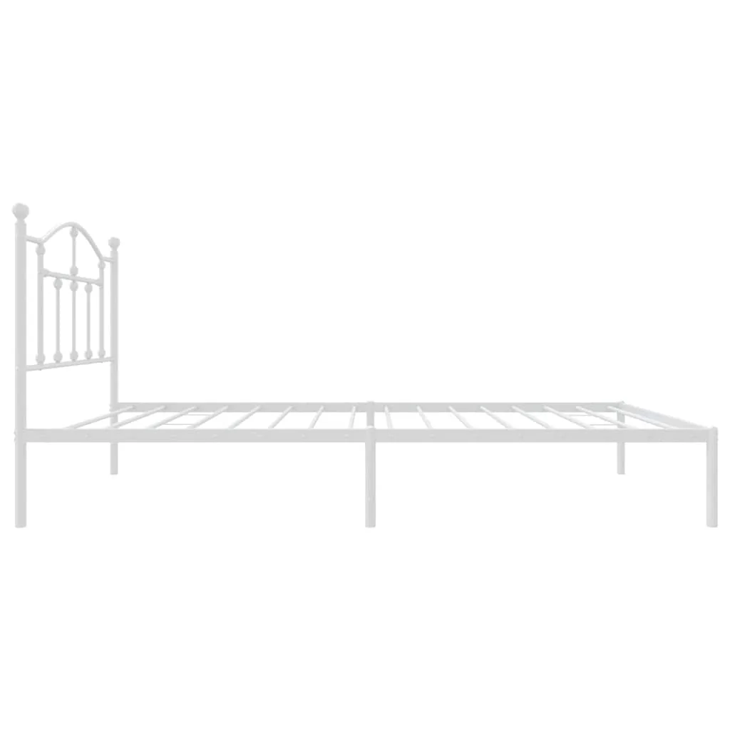 sengeramme med sengegavl 90x200 cm metal hvid - Image 6