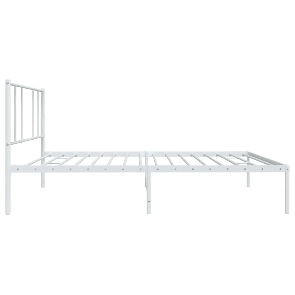 sengeramme med sengegavl 90x200 cm metal hvid - Image 7