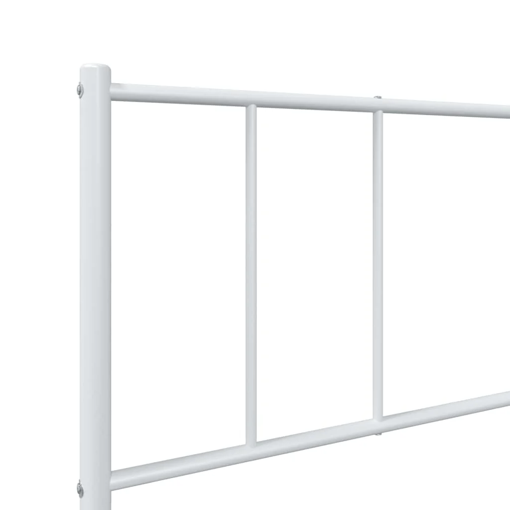 sengeramme med sengegavl 90x200 cm metal hvid - Image 8