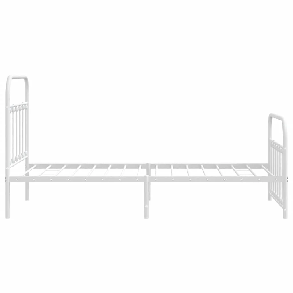 sengeramme med sengegavl og fodgærde 100x190 cm metal hvid - Image 7