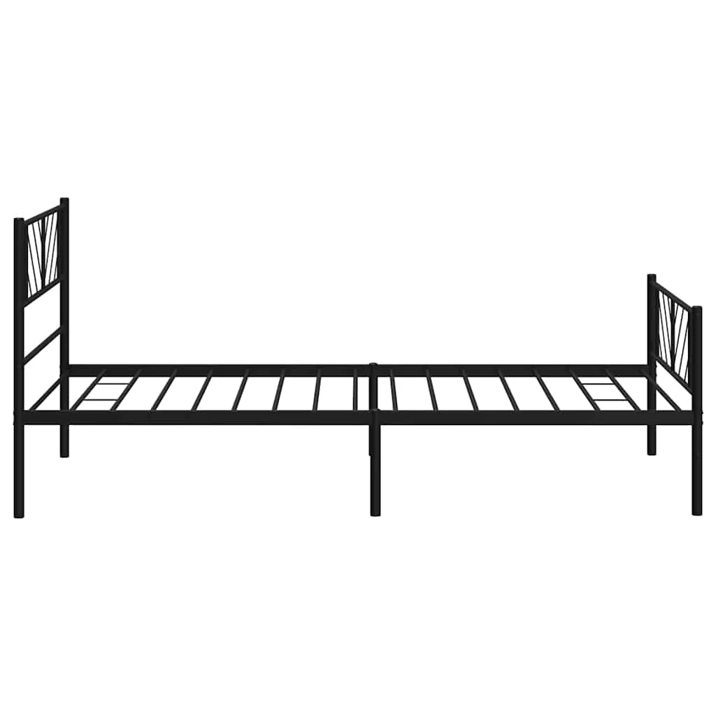 sengeramme med sengegavl og fodgærde 100x190 cm metal sort - Image 7