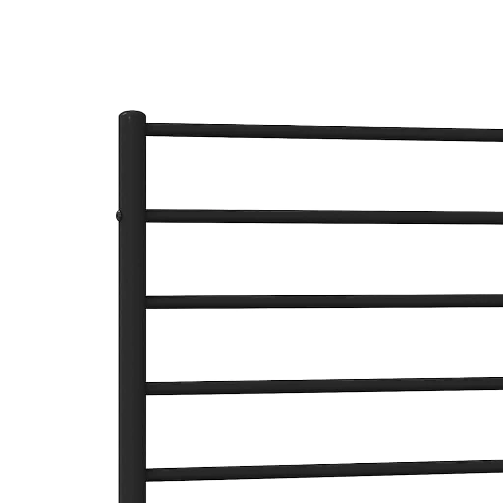 sengeramme med sengegavl og fodgærde 100x190 cm metal sort - Image 8
