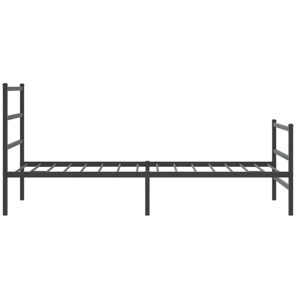 sengeramme med sengegavl og fodgærde 100x190 cm metal sort - Image 6