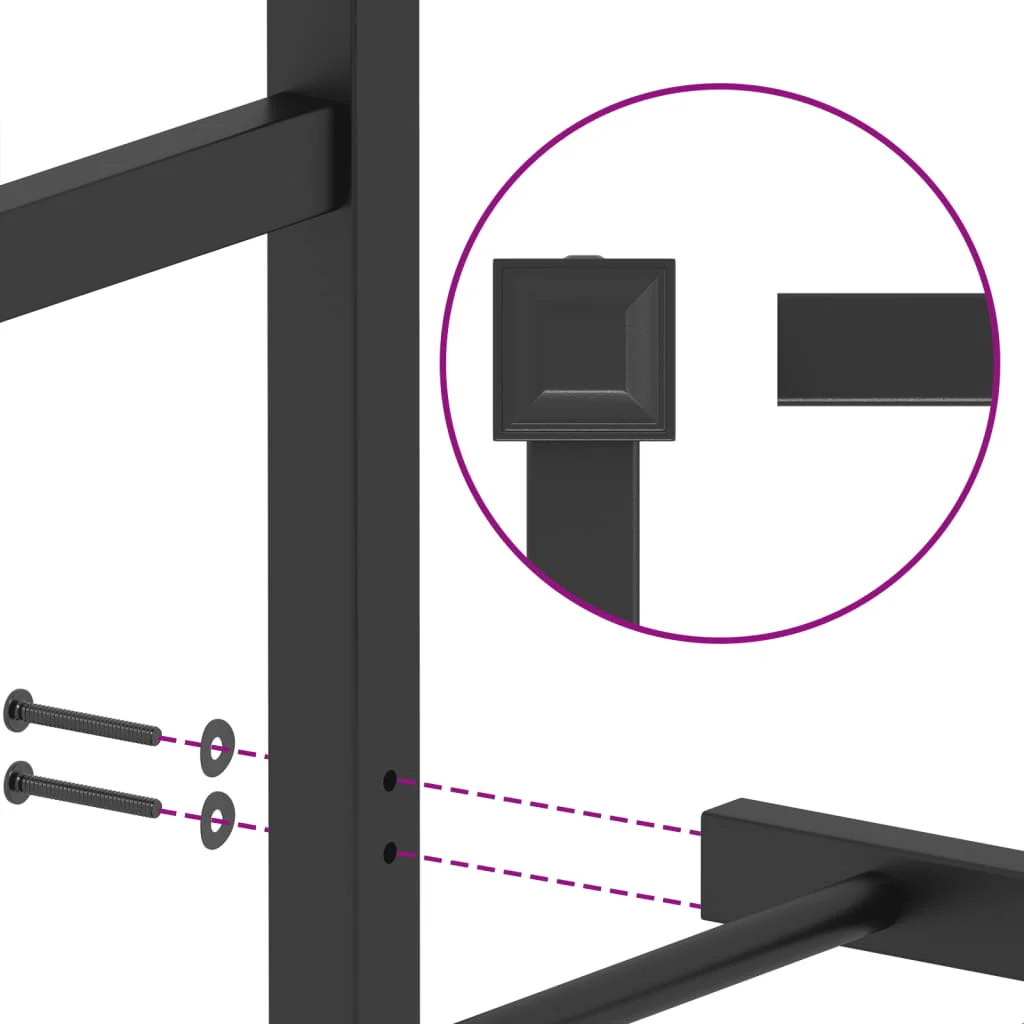 sengeramme med sengegavl og fodgærde 100x190 cm metal sort - Image 8