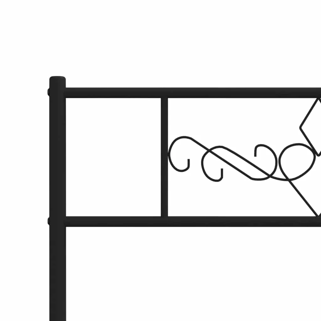 sengeramme med sengegavl og fodgærde 100x190 cm metal sort - Image 8