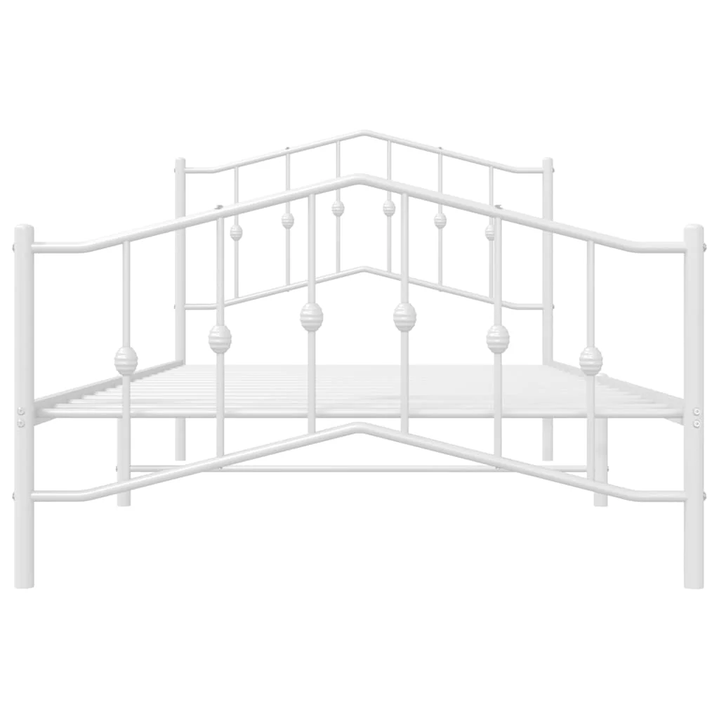 sengeramme med sengegavl og fodgærde 100x200 cm metal hvid - Image 6