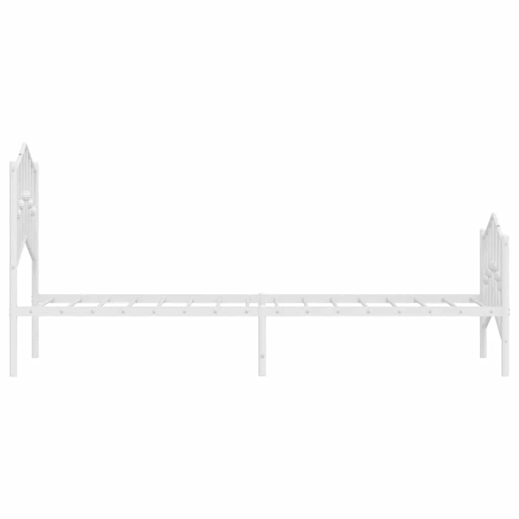 sengeramme med sengegavl og fodgærde 100x200 cm metal hvid - Image 7
