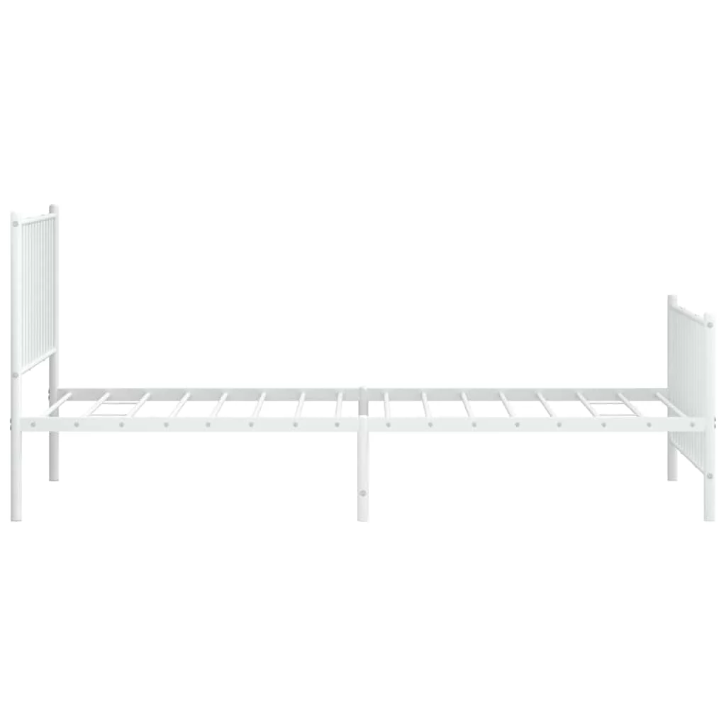 sengeramme med sengegavl og fodgærde 100x200 cm metal hvid - Image 7