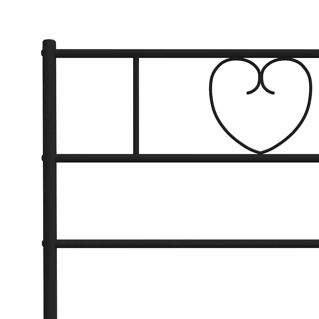 sengeramme med sengegavl og fodgærde 100x200 cm metal sort - Image 8