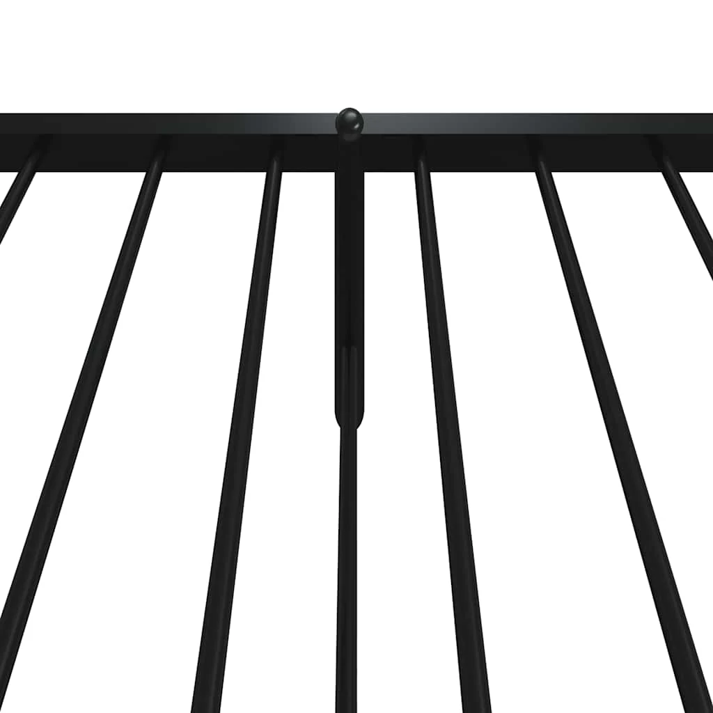 sengeramme med sengegavl og fodgærde 100x200 cm metal sort - Image 8