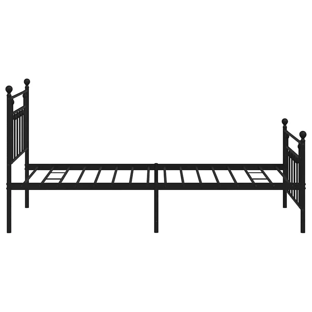 sengeramme med sengegavl og fodgærde 100x200 cm metal sort - Image 7