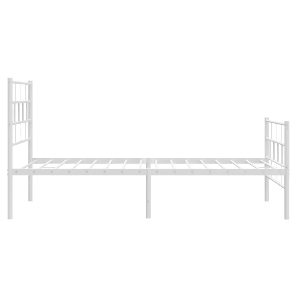 sengeramme med sengegavl og fodgærde 107x203 cm metal hvid - Image 6
