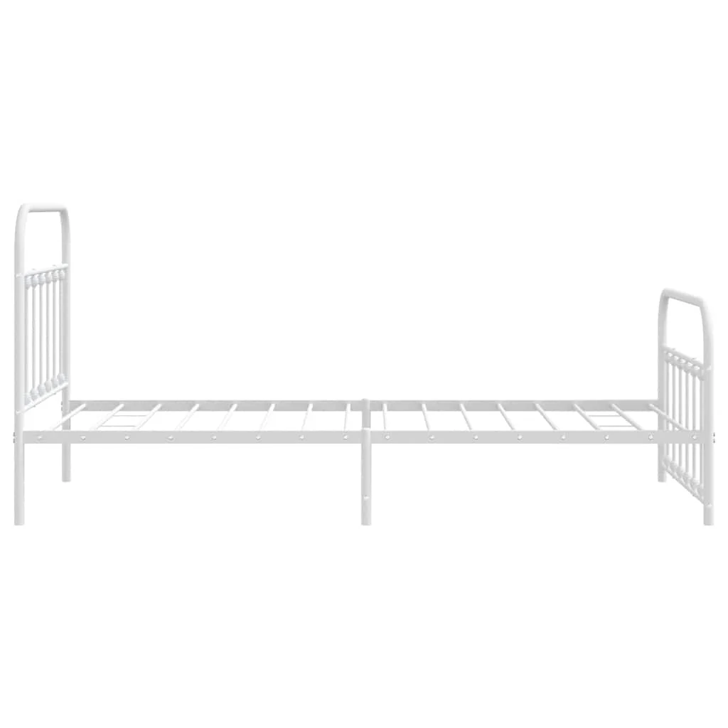 sengeramme med sengegavl og fodgærde 107x203 cm metal hvid - Image 7