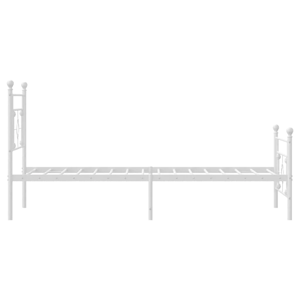 sengeramme med sengegavl og fodgærde 107x203 cm metal hvid - Image 6
