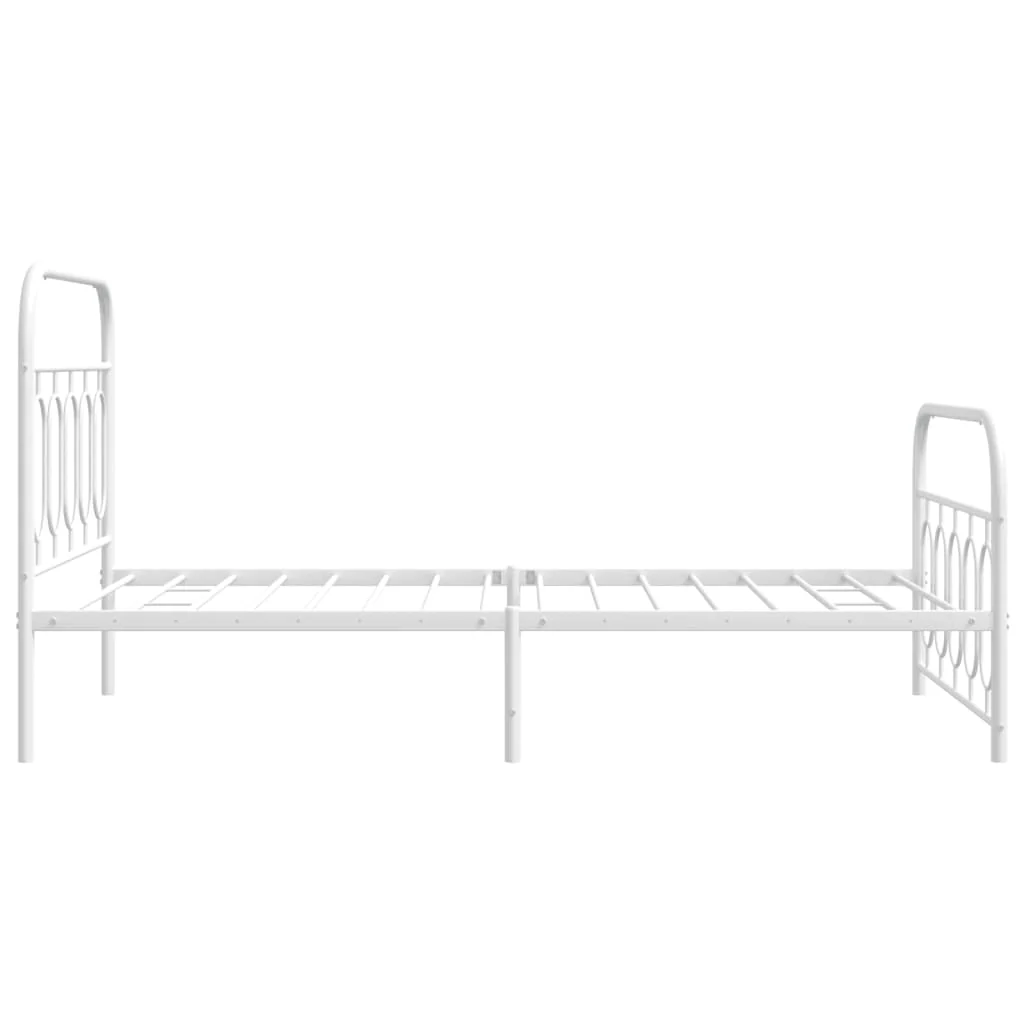 sengeramme med sengegavl og fodgærde 107x203 cm metal hvid - Image 5