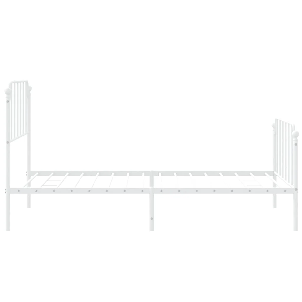 sengeramme med sengegavl og fodgærde 107x203 cm metal hvid - Image 6