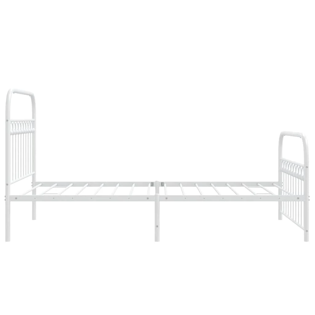 sengeramme med sengegavl og fodgærde 107x203 cm metal hvid - Image 5
