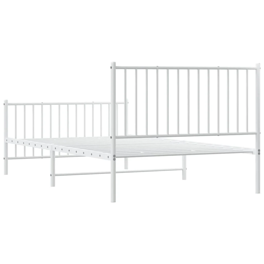 sengeramme med sengegavl og fodgærde 107x203 cm metal hvid - Image 7