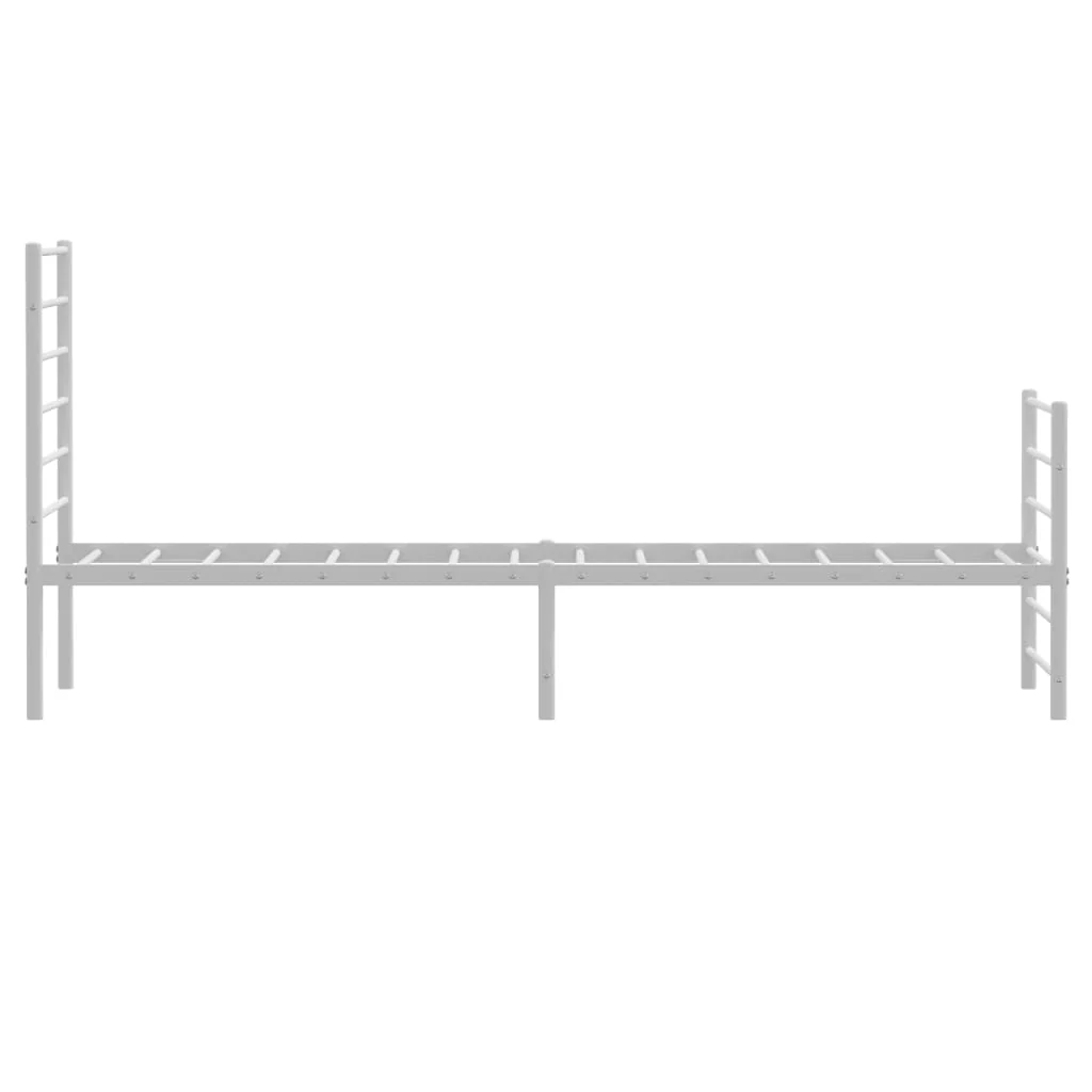sengeramme med sengegavl og fodgærde 107x203 cm metal hvid - Image 7