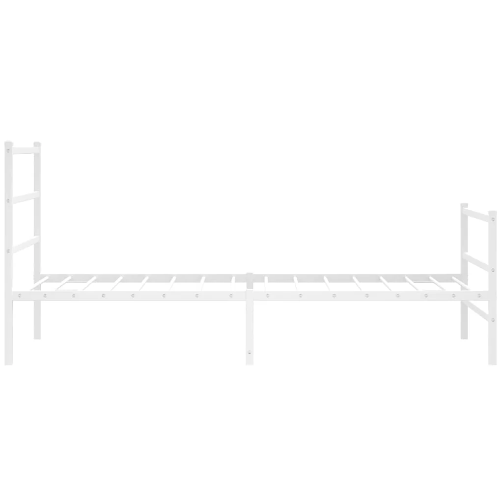 sengeramme med sengegavl og fodgærde 107x203 cm metal hvid - Image 6