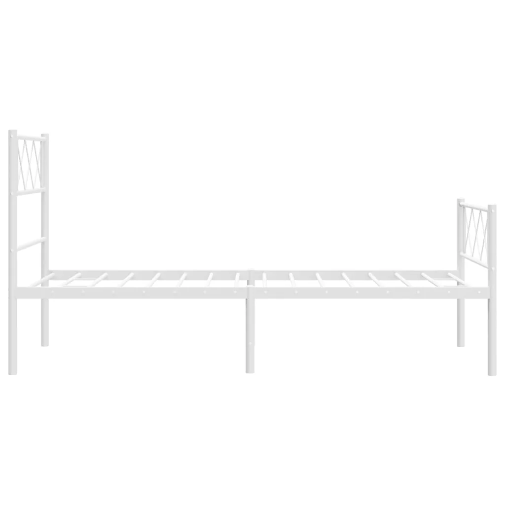 sengeramme med sengegavl og fodgærde 107x203 cm metal hvid - Image 6