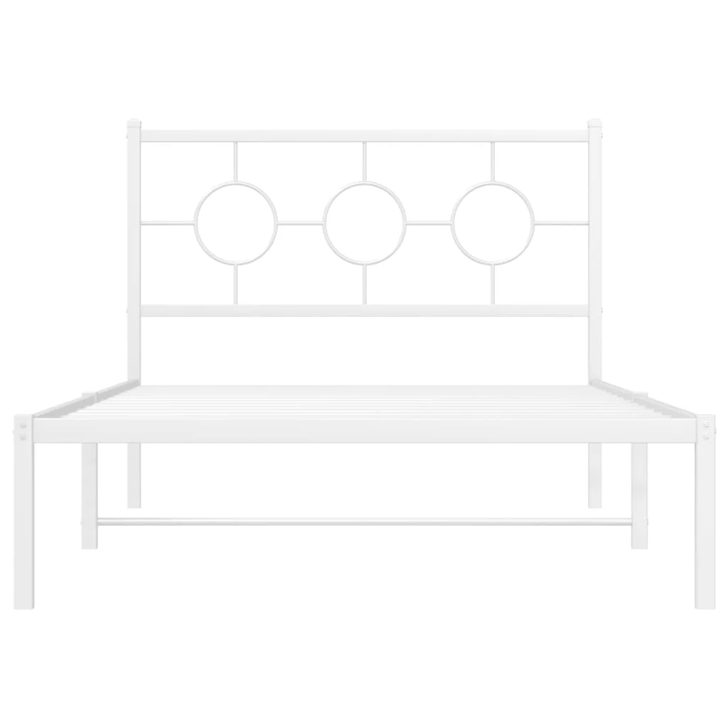 sengeramme med sengegavl og fodgærde 107x203 cm metal hvid - Image 5