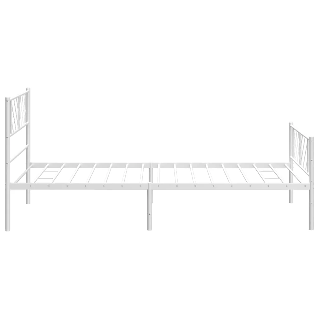 sengeramme med sengegavl og fodgærde 107x203 cm metal hvid - Image 6