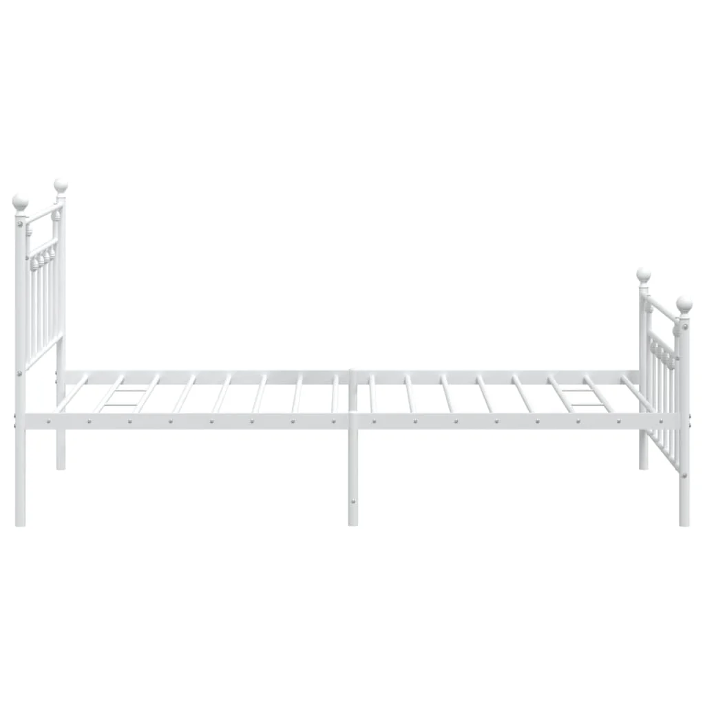 sengeramme med sengegavl og fodgærde 107x203 cm metal hvid - Image 7