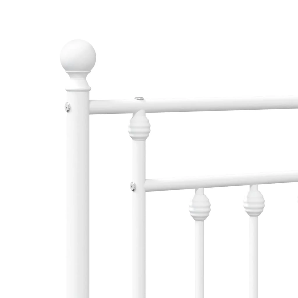 sengeramme med sengegavl og fodgærde 107x203 cm metal hvid - Image 8