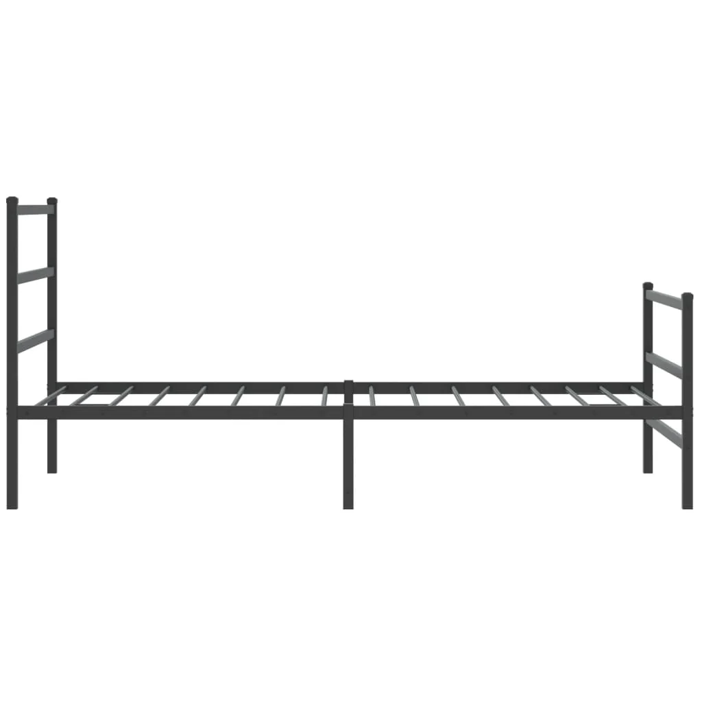 sengeramme med sengegavl og fodgærde 107x203 cm metal sort - Image 6
