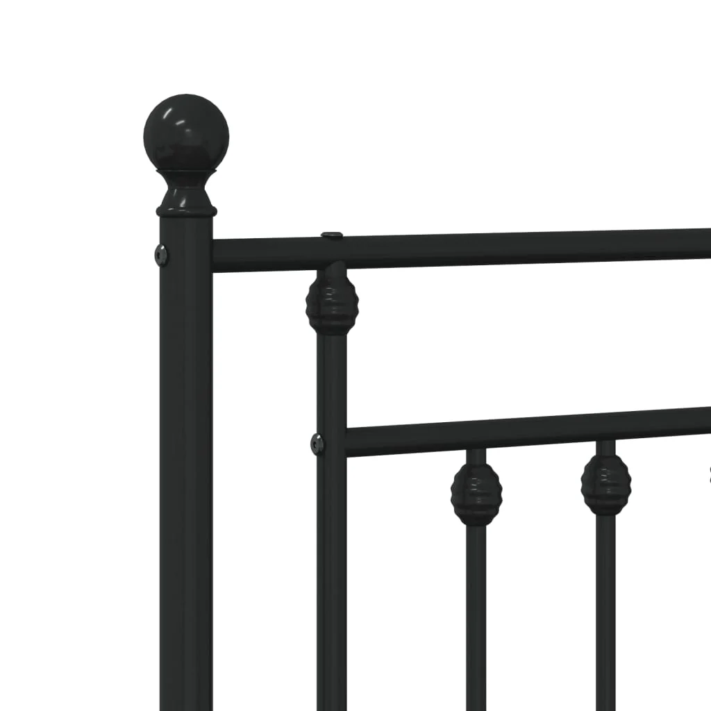 sengeramme med sengegavl og fodgærde 107x203 cm metal sort - Image 8