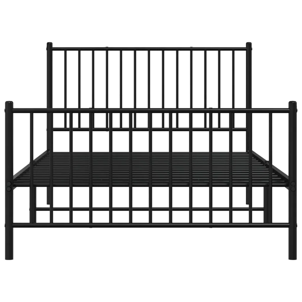 sengeramme med sengegavl og fodgærde 107x203 cm metal sort - Image 5