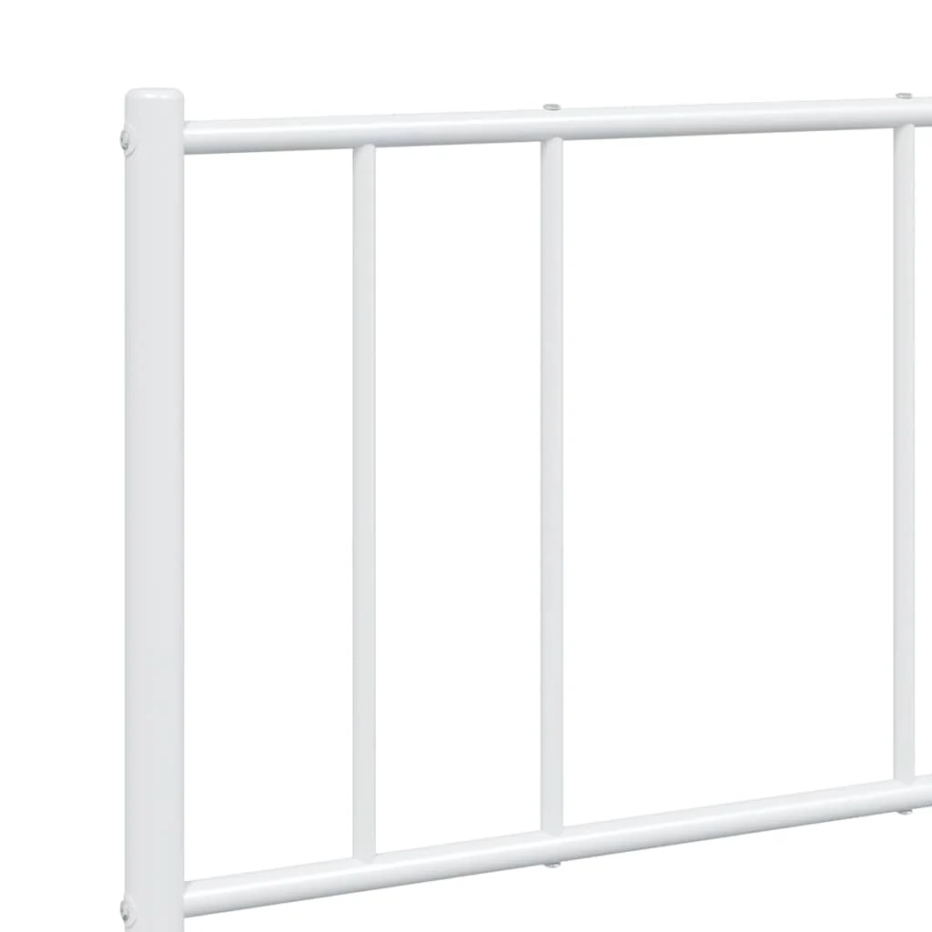 sengeramme med sengegavl og fodgærde 120x190 cm metal hvid - Image 8