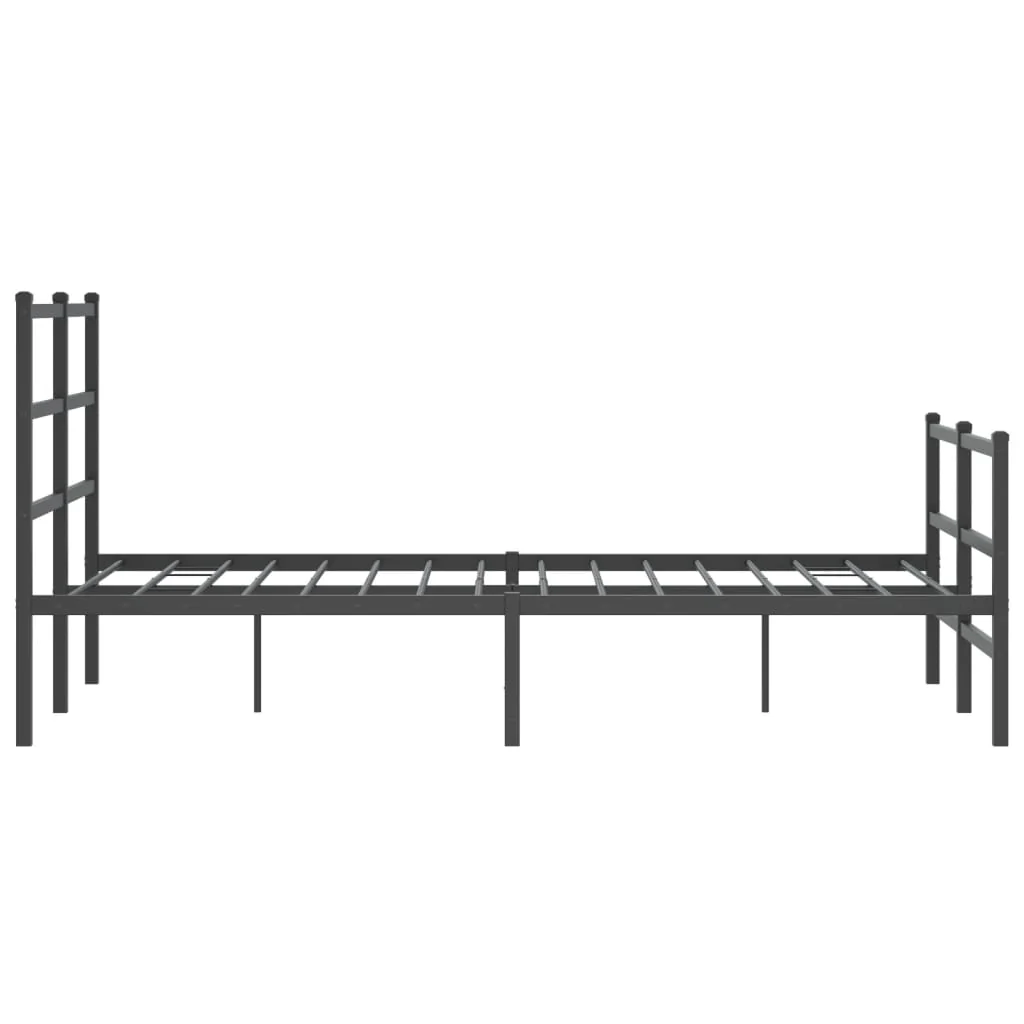 sengeramme med sengegavl og fodgærde 120x190 cm metal sort - Image 6