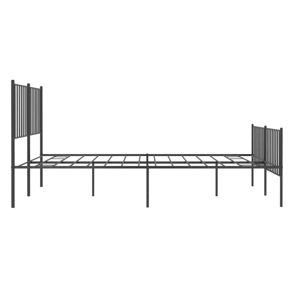 sengeramme med sengegavl og fodgærde 120x190 cm metal sort - Image 6