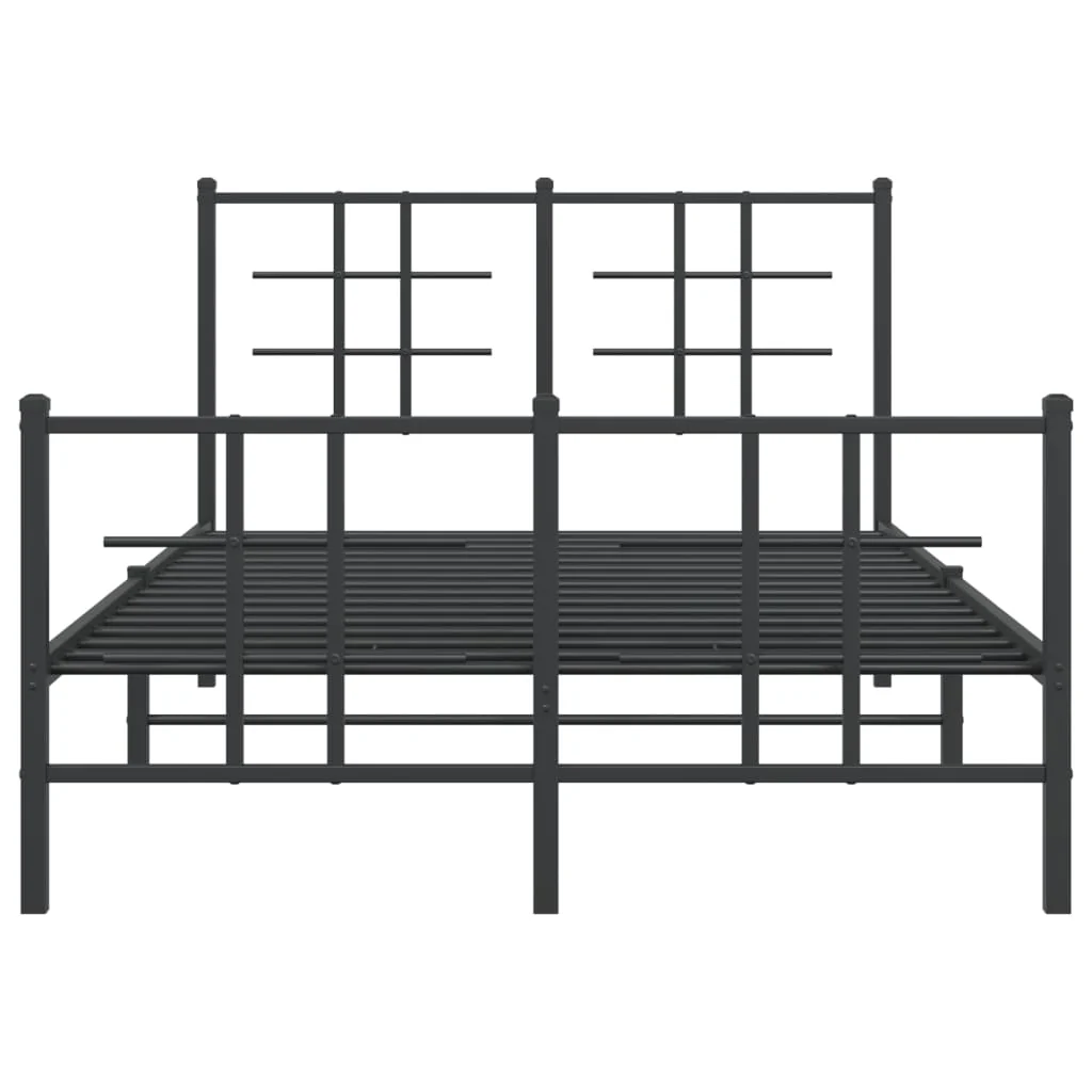 sengeramme med sengegavl og fodgærde 120x190 cm metal sort - Image 5
