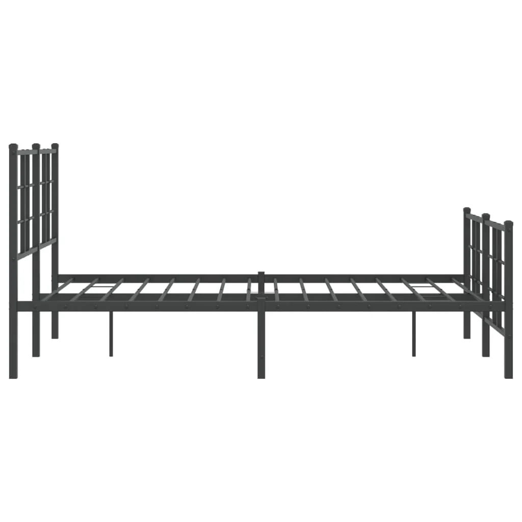 sengeramme med sengegavl og fodgærde 120x190 cm metal sort - Image 6