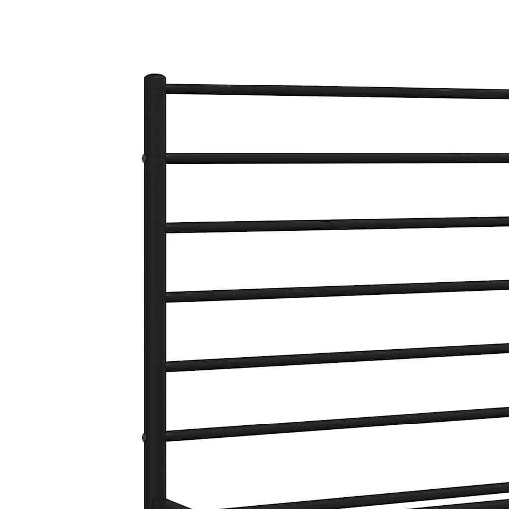 sengeramme med sengegavl og fodgærde 120x190 cm metal sort - Image 8