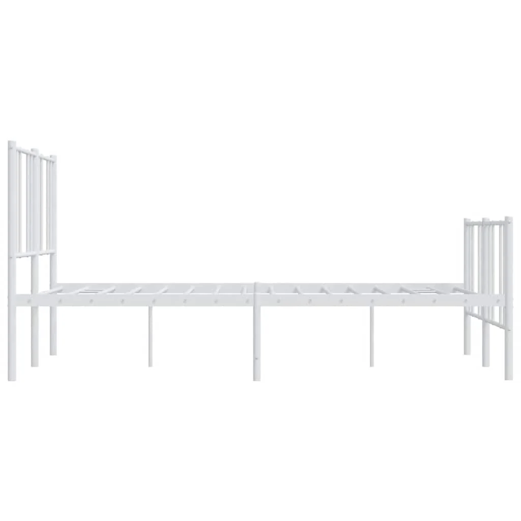 sengeramme med sengegavl og fodgærde 120x200 cm metal hvid - Image 7