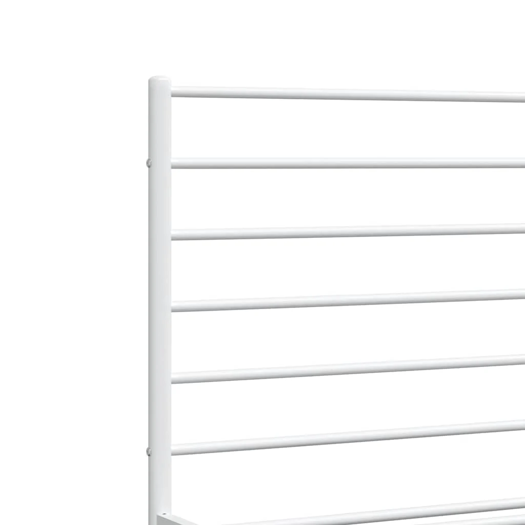 sengeramme med sengegavl og fodgærde 135x190 cm metal hvid - Image 8