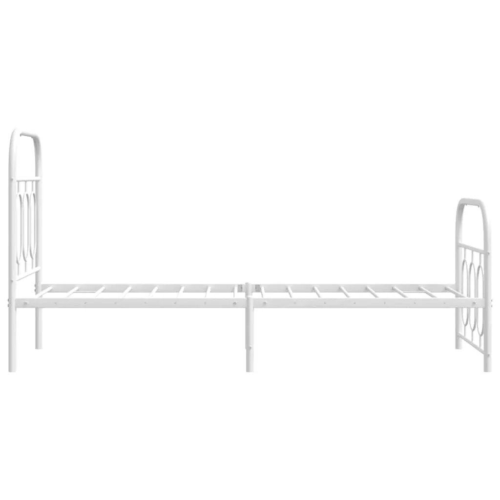 sengeramme med sengegavl og fodgærde 75x190 cm metal hvid - Image 5