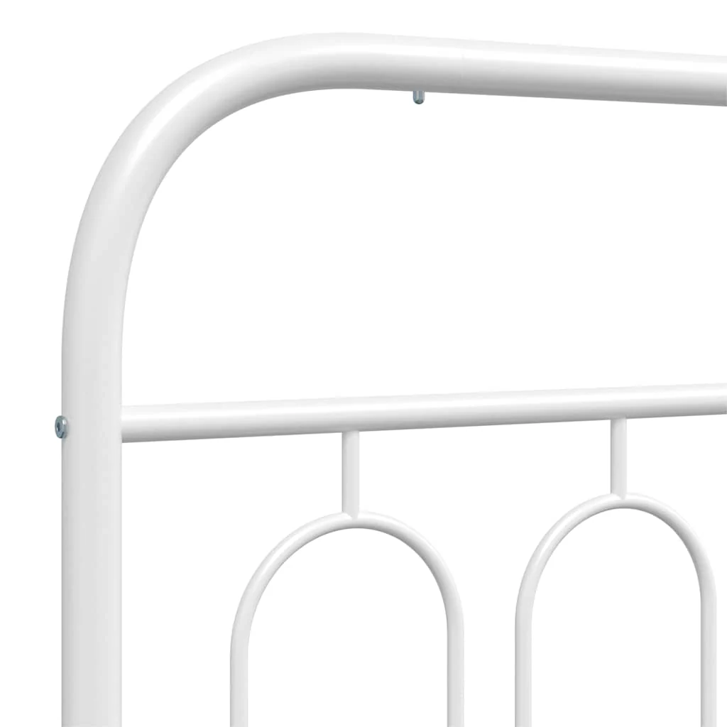 sengeramme med sengegavl og fodgærde 75x190 cm metal hvid - Image 7