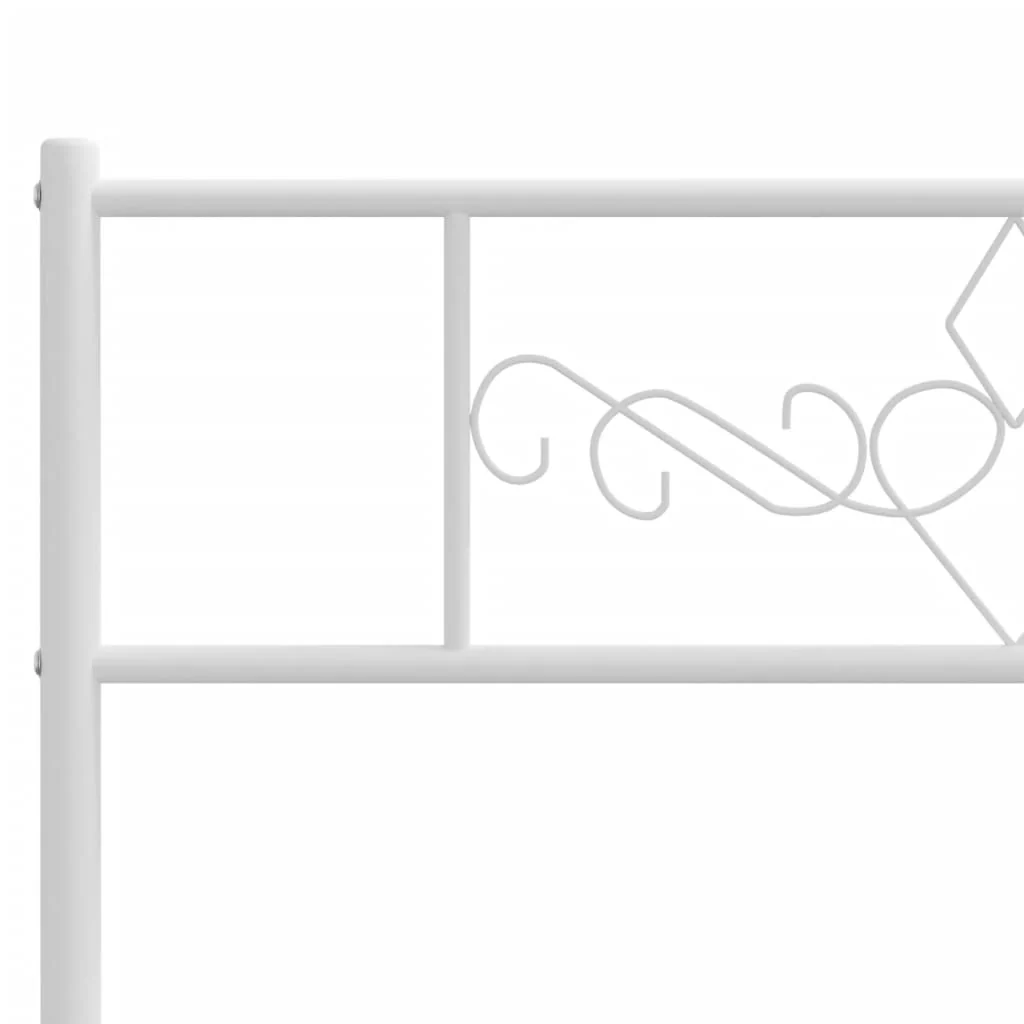 sengeramme med sengegavl og fodgærde 75x190 cm metal hvid - Image 7