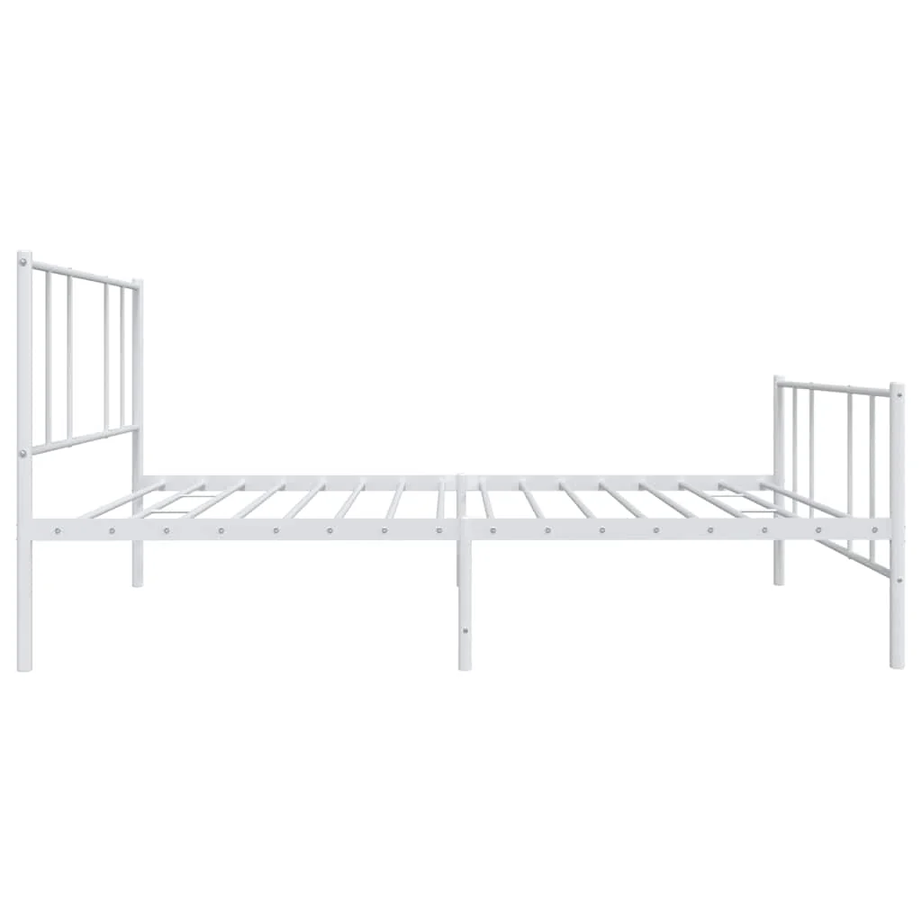 sengeramme med sengegavl og fodgærde 75x190 cm metal hvid - Image 7