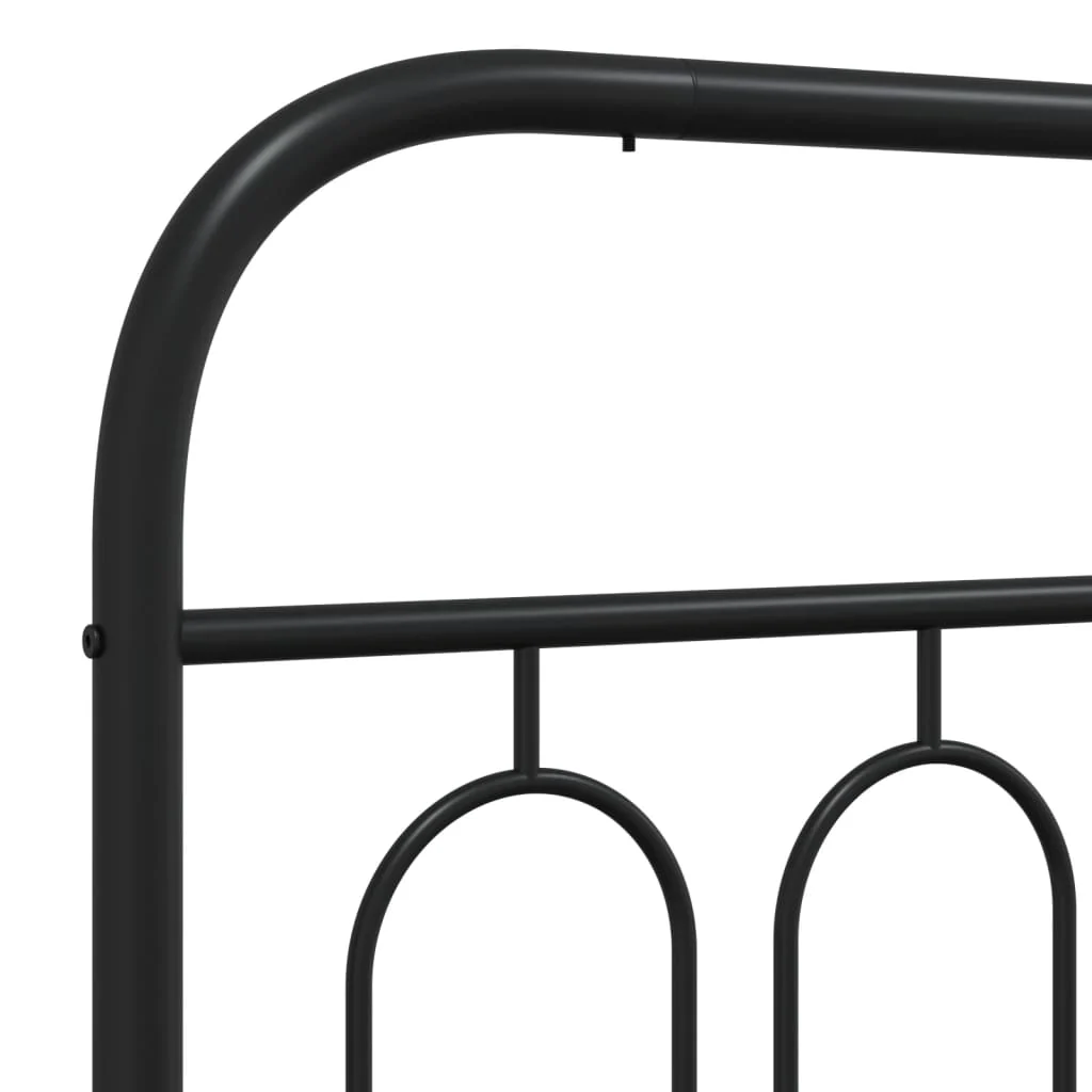 sengeramme med sengegavl og fodgærde 75x190 cm metal sort - Image 7